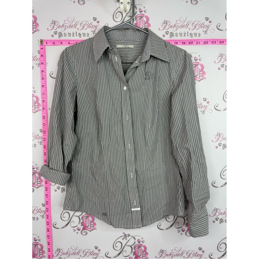 Brax button up shirt Classic Striped Button-Down Shirt - Gray/White